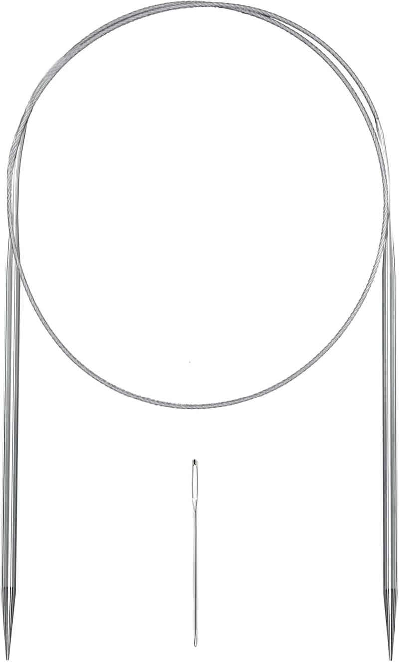 Aolfior Stainless Steel Circular Knitting Needles Size 7 16 Inch 4.5 mm Set Round Metal (Silver, 16 inch-7-(4.5mm)) Suitable for Beginners and Experienced Knitters Alike. - Image 1
